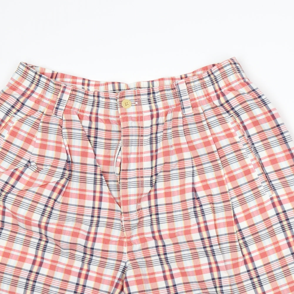 Eddie Bauer Mens Red Plaid  Bermuda Shorts Size L