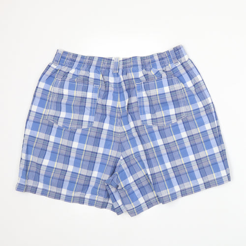 Eddie Bauer Mens Blue Plaid  Bermuda Shorts Size XL