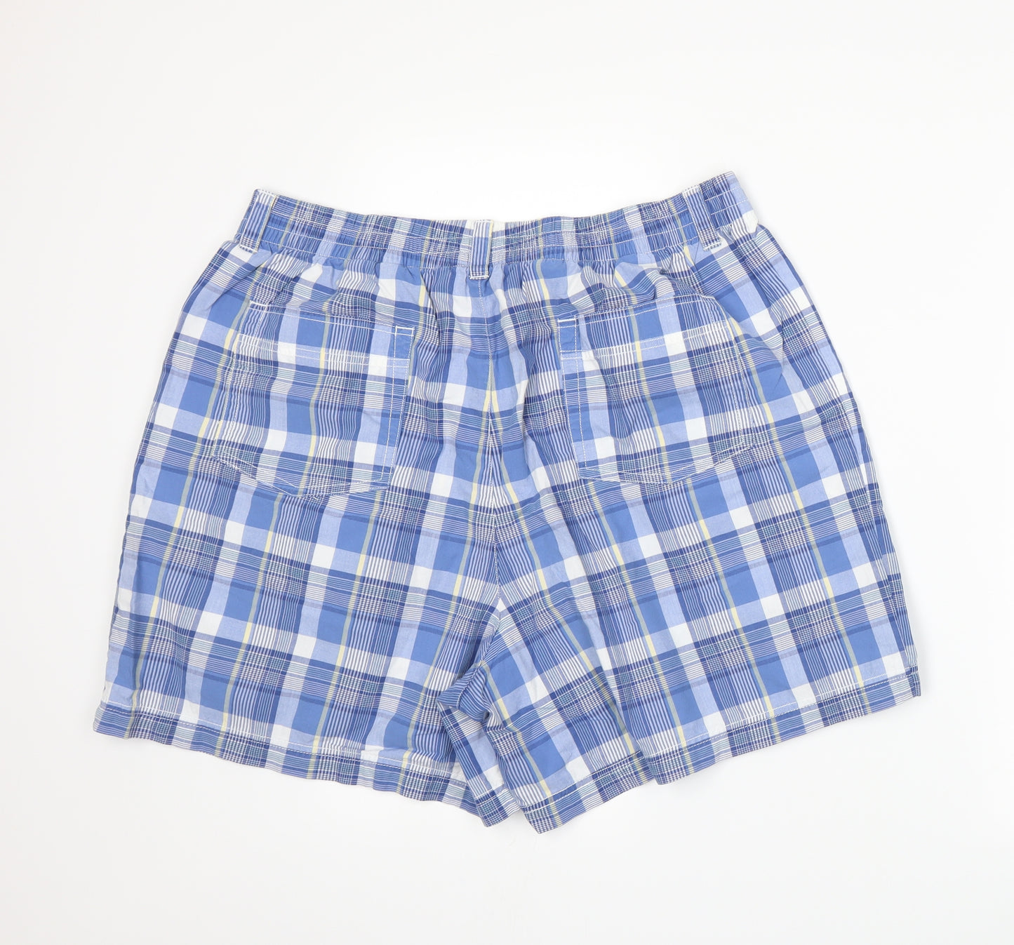 Eddie Bauer Mens Blue Plaid  Bermuda Shorts Size XL