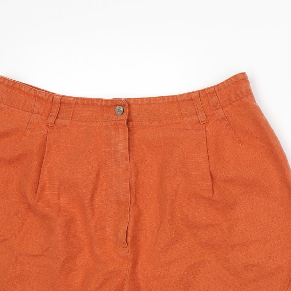 Marks and Spencer Womens Orange   Paperbag Shorts Size 18