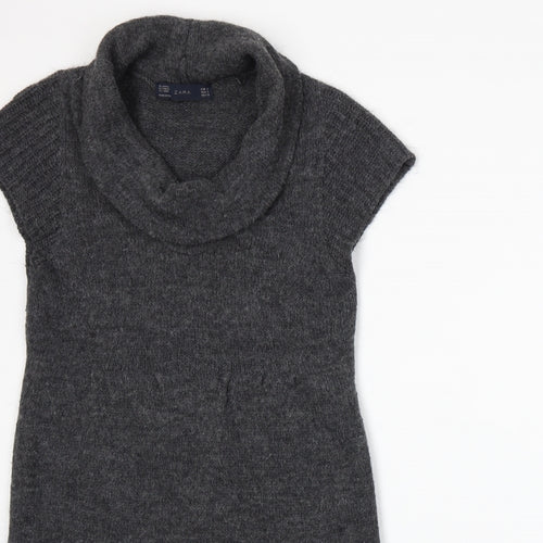 Zara Womens Grey  Knit Jacket Dress  Size S
