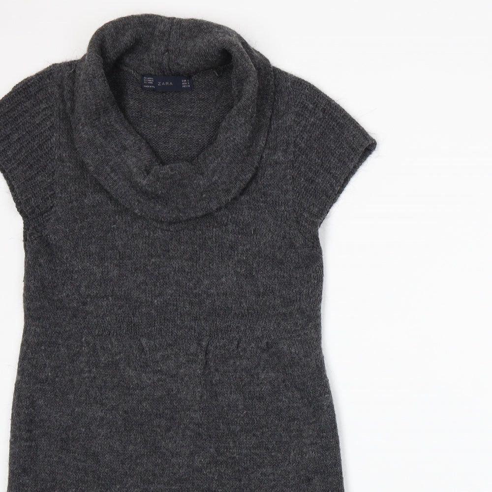 Zara Womens Grey  Knit Jacket Dress  Size S
