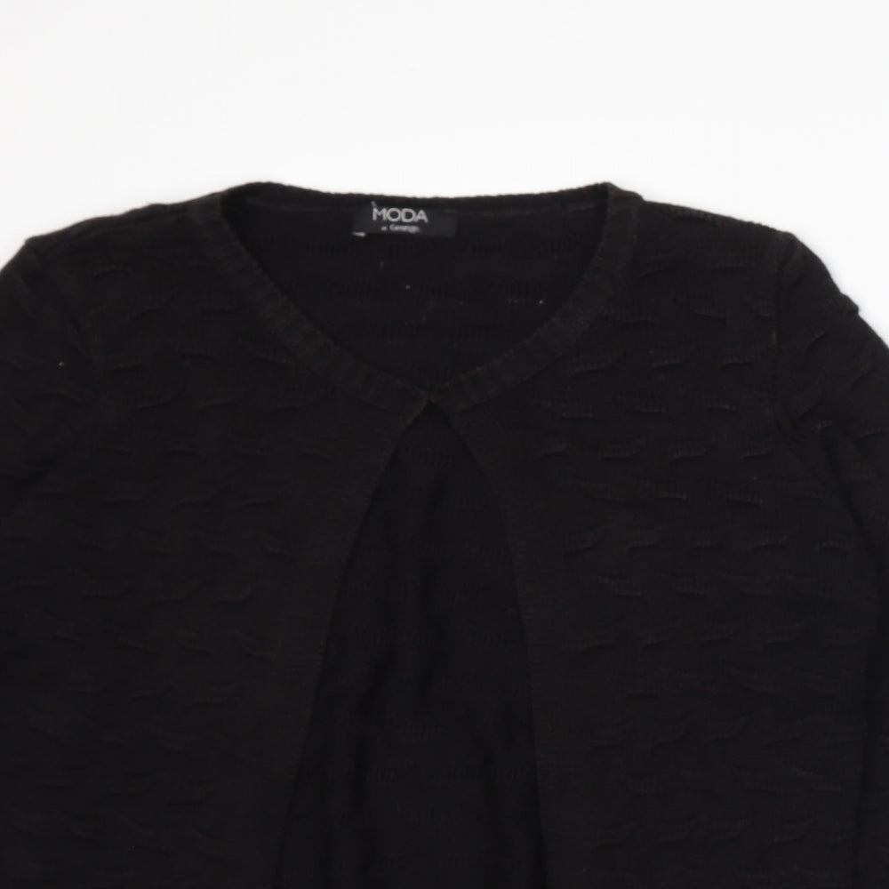 George Womens Black  Knit Cardigan Jumper Size 12