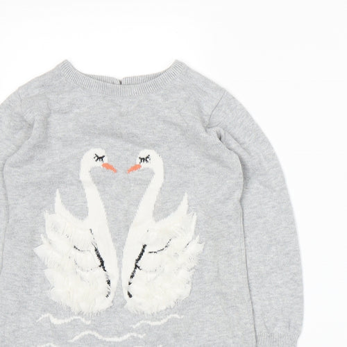Blue Zoo Girls Grey  Knit Pullover Jumper Size 2-3 Years
