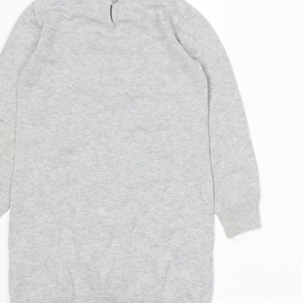 Blue Zoo Girls Grey  Knit Pullover Jumper Size 2-3 Years