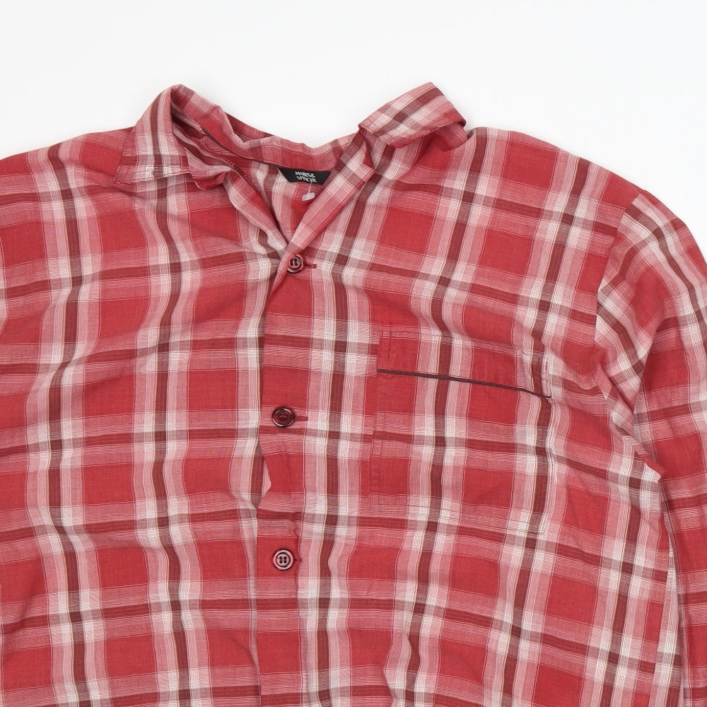 Marks and Spencer Mens Red Plaid   Nightshirt Size L