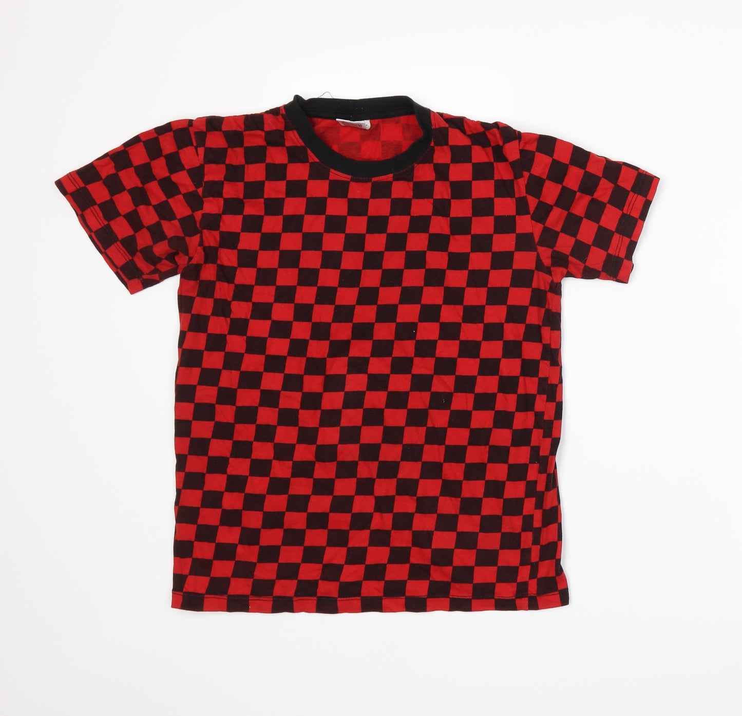 Stars & Stripes Mens Red Check   T-Shirt Size S