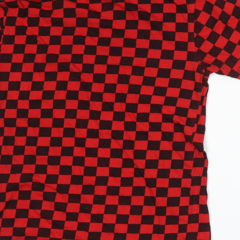 Stars & Stripes Mens Red Check   T-Shirt Size S