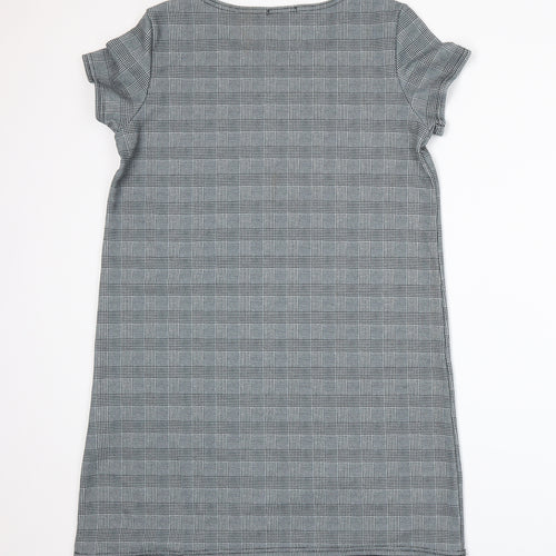 Boohoo Womens Grey Houndstooth  A-Line  Size 12