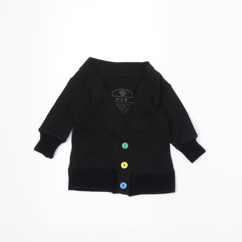 electrik kidz Boys Black  Knit Cardigan Jumper Size 0-3 Months