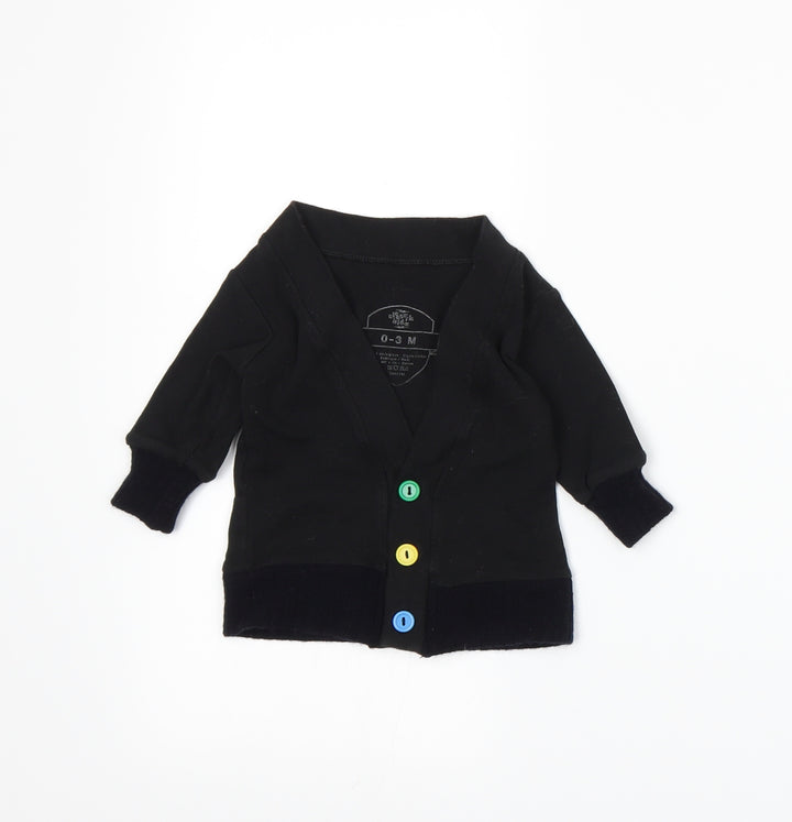 electrik kidz Boys Black  Knit Cardigan Jumper Size 0-3 Months