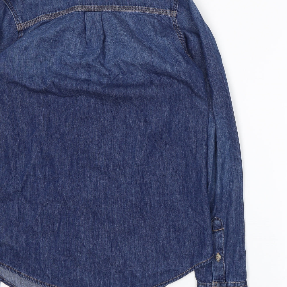 NEXT Womens Blue   Basic Button-Up Size 8