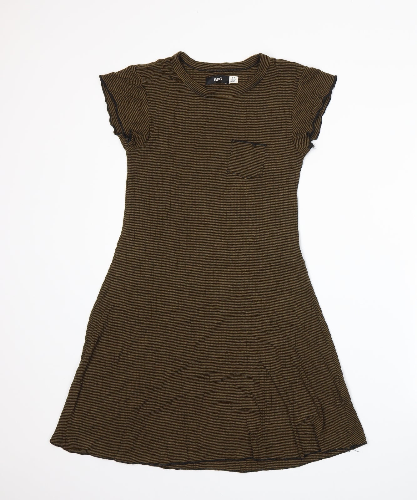 BDG Womens Yellow Striped  T-Shirt Dress  Size S