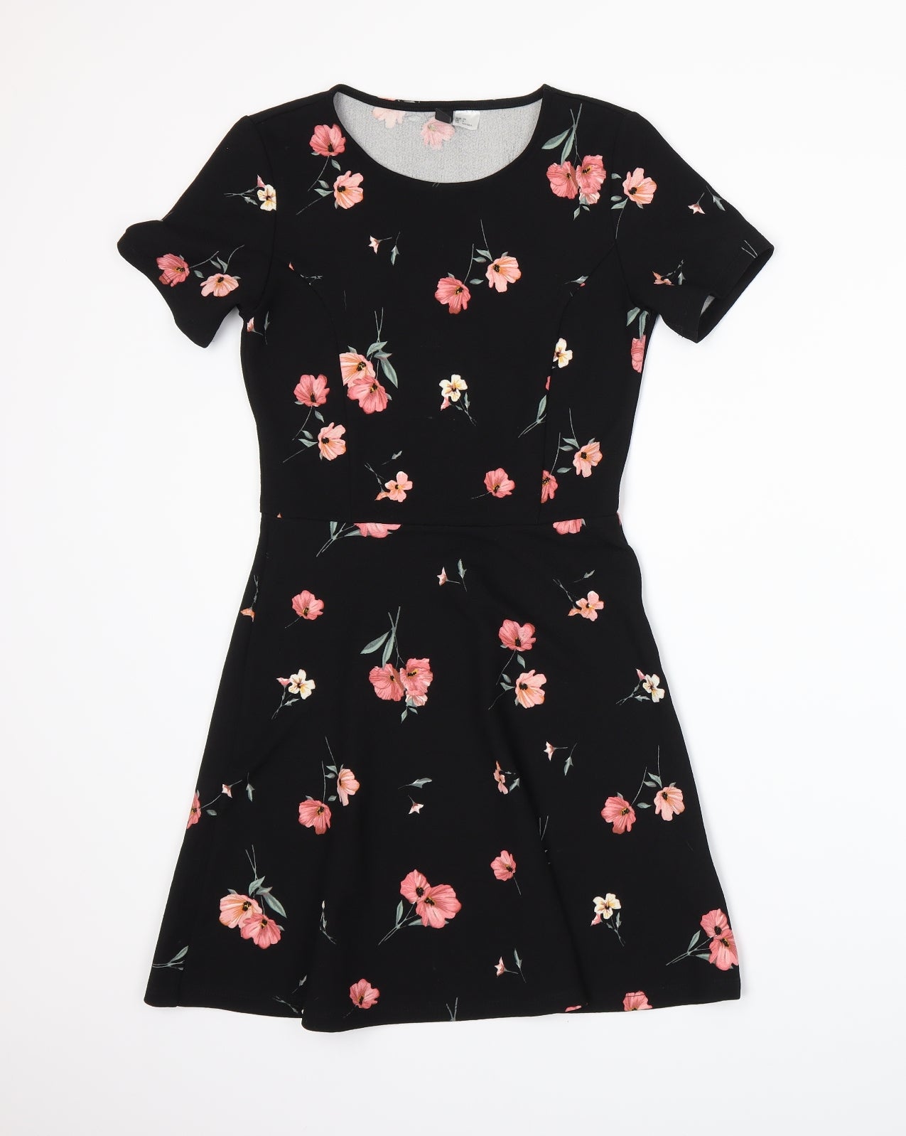 Divided by H&M Womens Black Floral  A-Line  Size 10