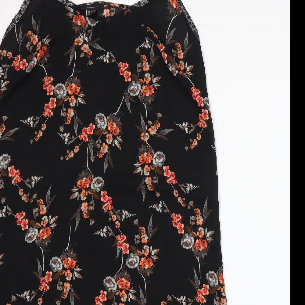 Atmosphere Womens Black Floral  A-Line  Size 16