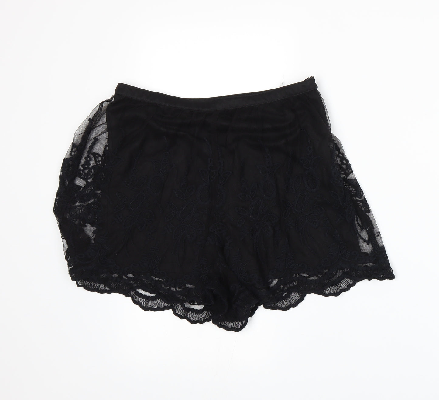 Topshop Womens Black   Paperbag Shorts Size 8