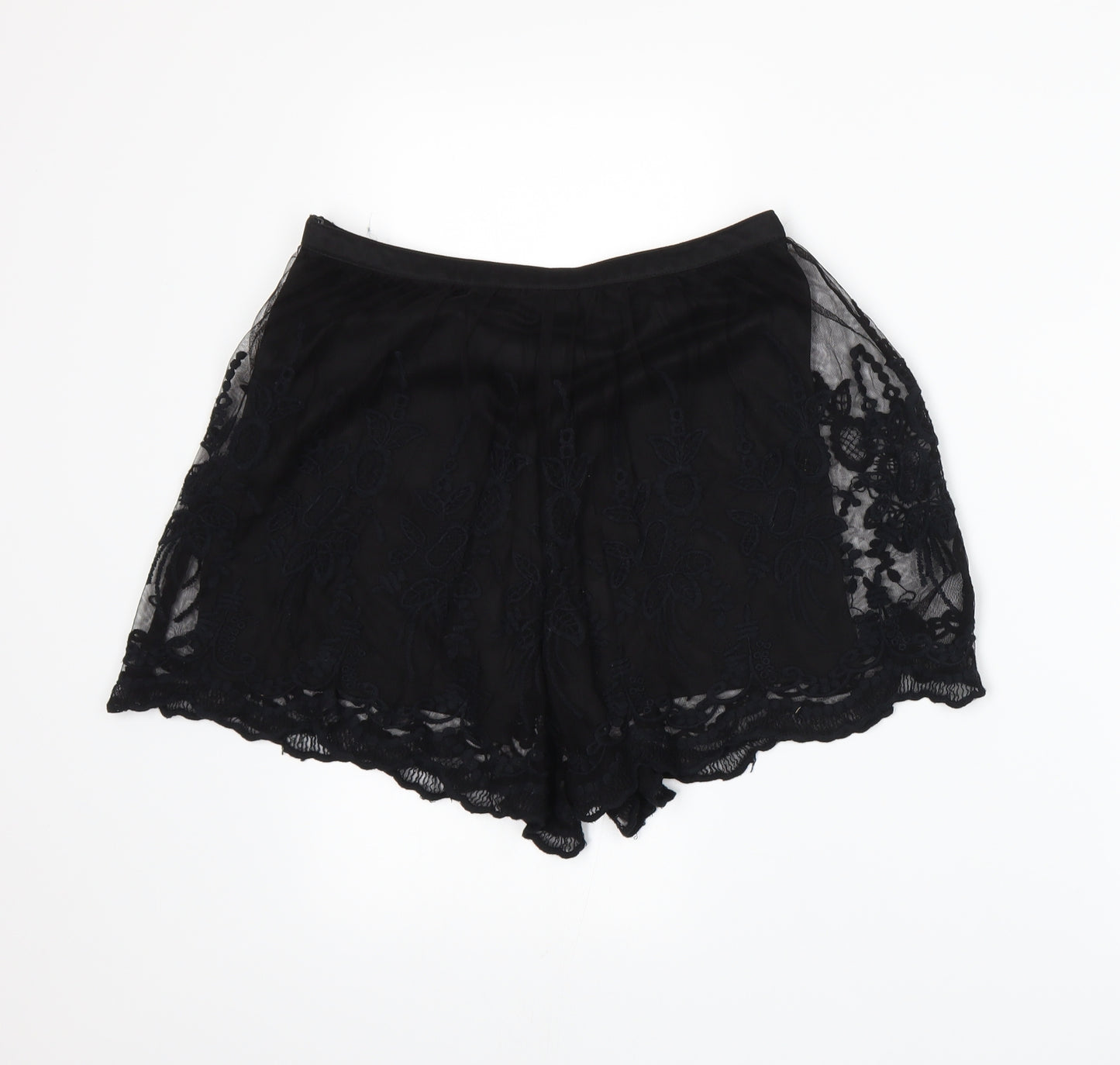 Topshop Womens Black   Paperbag Shorts Size 8