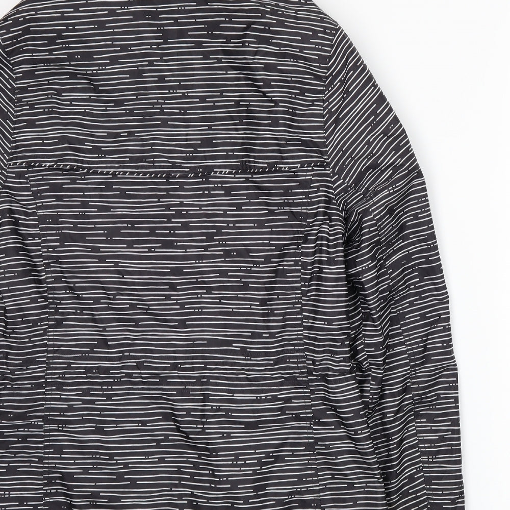 Bonmarché Womens Black Striped  Rain Coat Coat Size 14