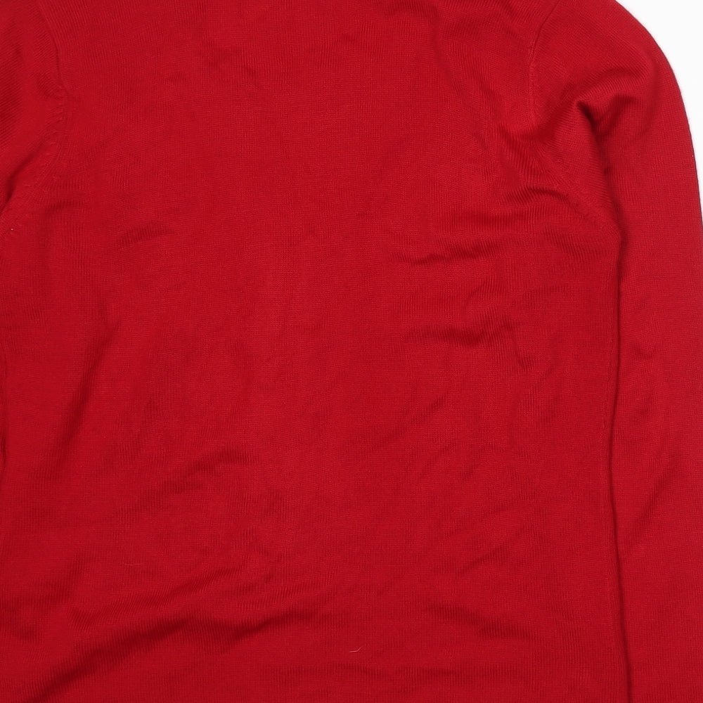 BM Womens Red  Knit Cardigan Jumper Size S