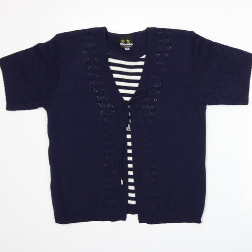 Florida Womens Blue Striped  Pullover Jumper Size S