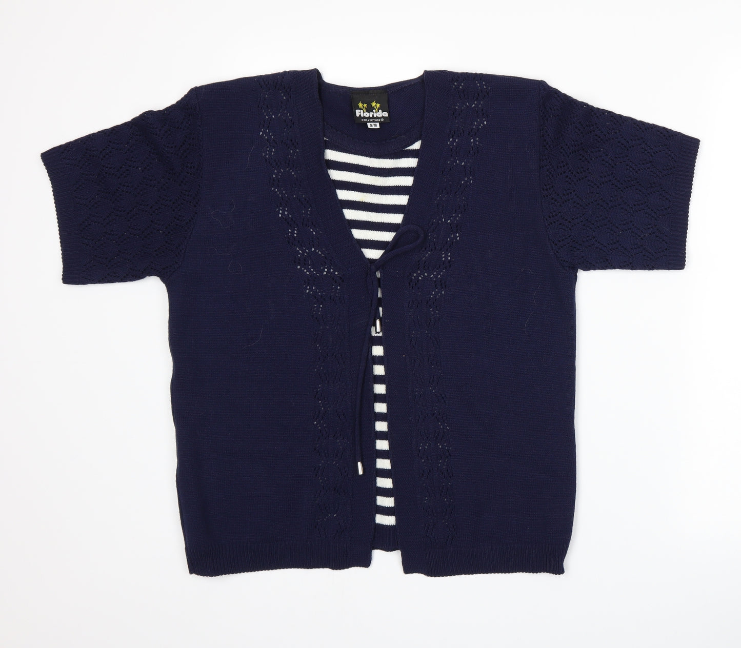 Florida Womens Blue Striped  Pullover Jumper Size S