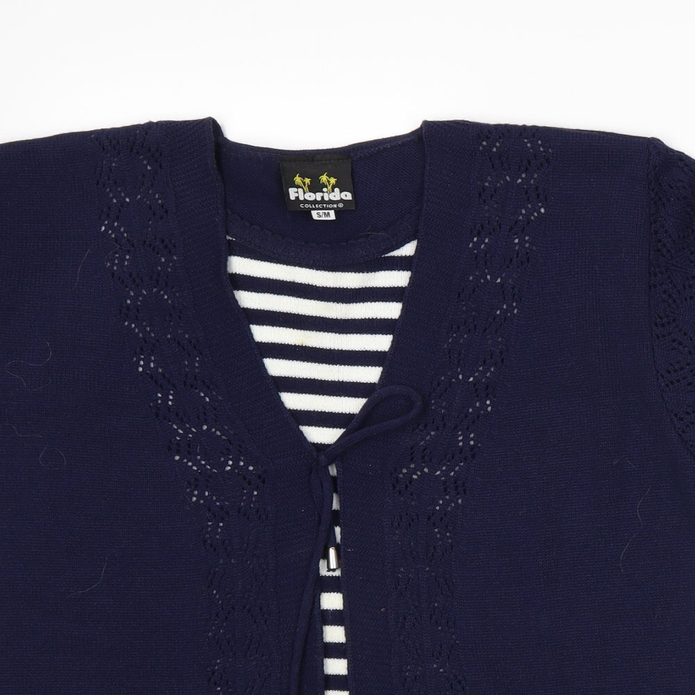 Florida Womens Blue Striped  Pullover Jumper Size S