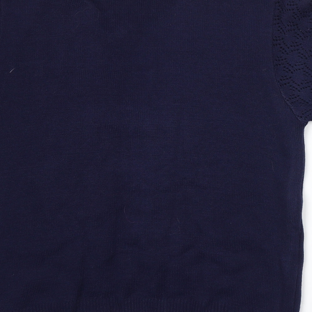 Florida Womens Blue Striped  Pullover Jumper Size S