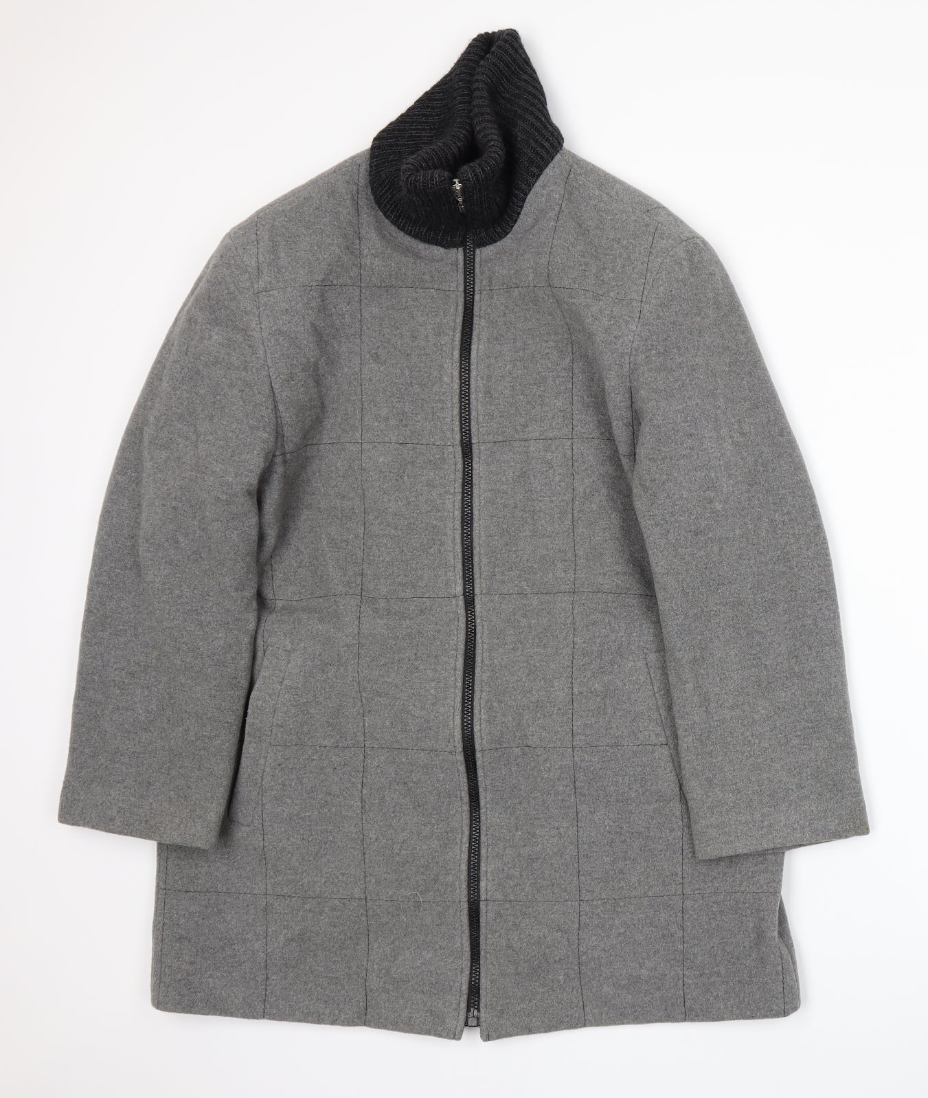 Individual Womens Grey   Overcoat Coat Size 10
