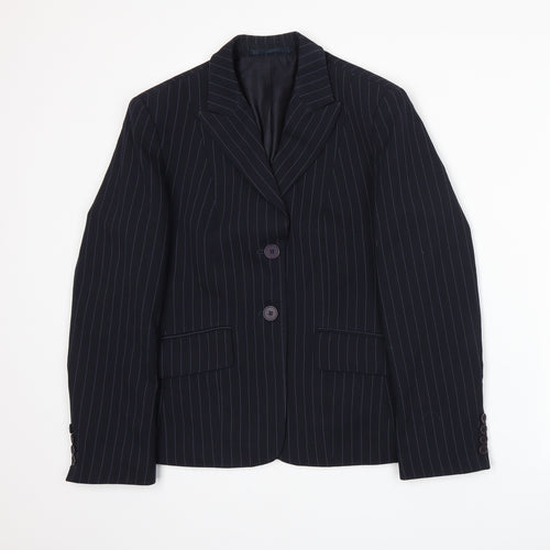 Preworn Womens Blue   Jacket Suit Jacket Size 10