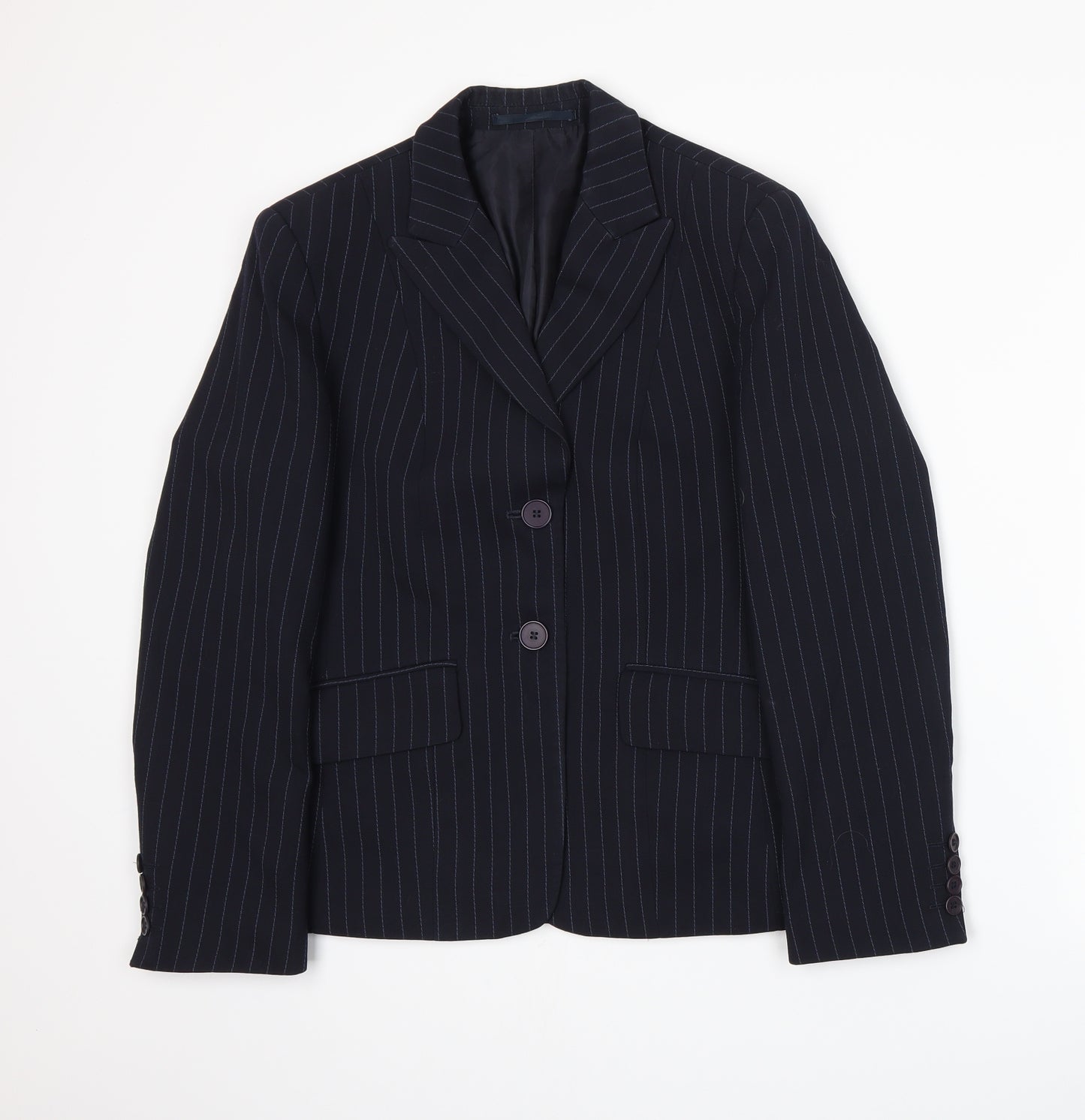 Preworn Womens Blue   Jacket Suit Jacket Size 10