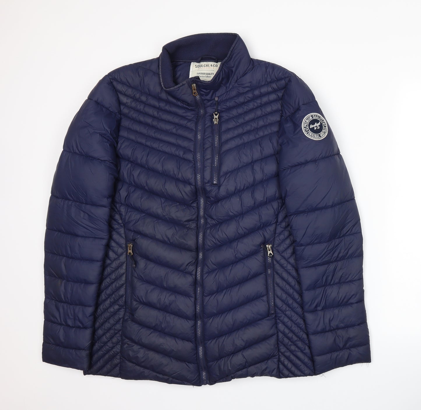 SoulCal&Co Womens Blue   Puffer Jacket Jacket Size 14