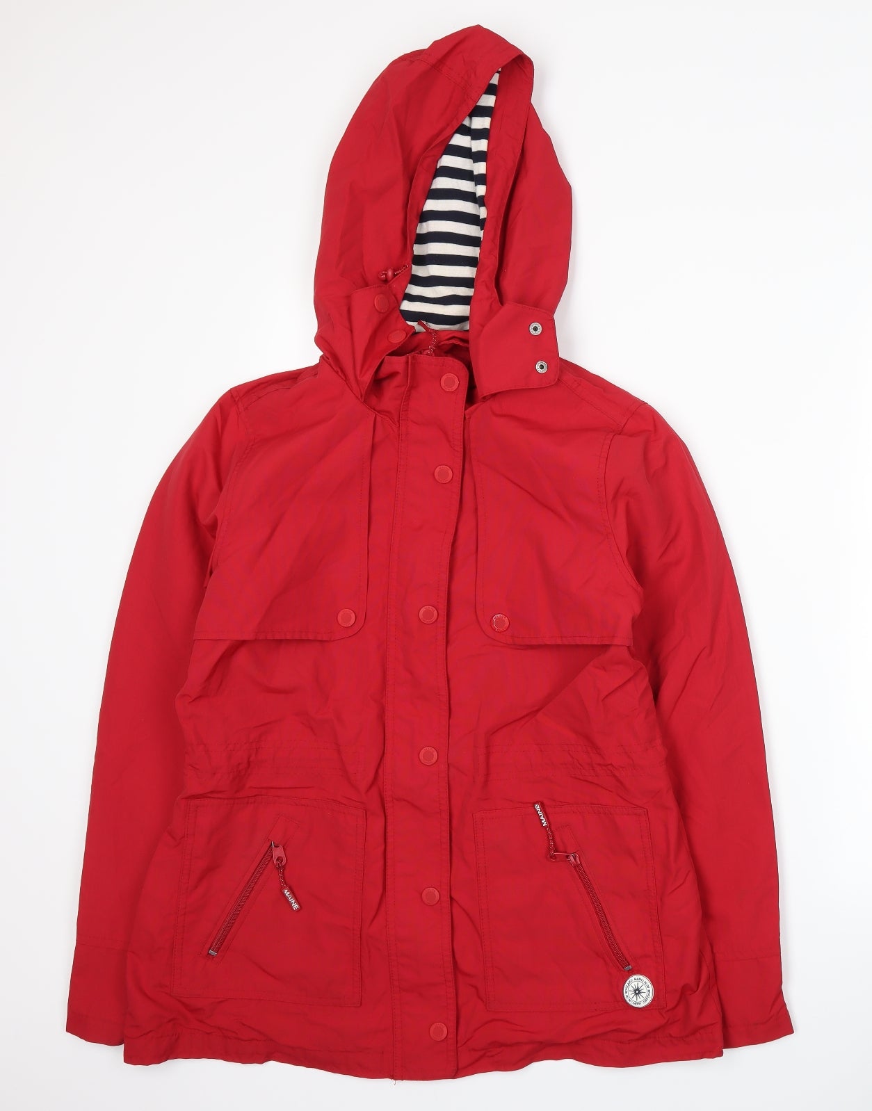 Maine New England Womens Red   Windbreaker Coat Size 12