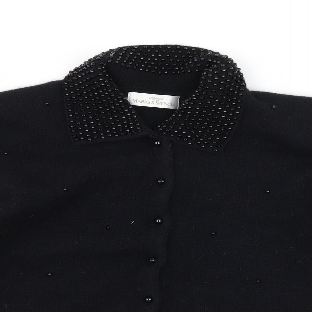 Marks and Spencer Womens Black   Cardigan Jumper Size 14