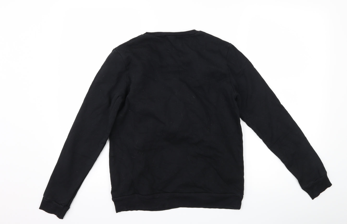Tezenis Womens Black Polka Dot  Pullover Sweatshirt Size S  - Pom poms