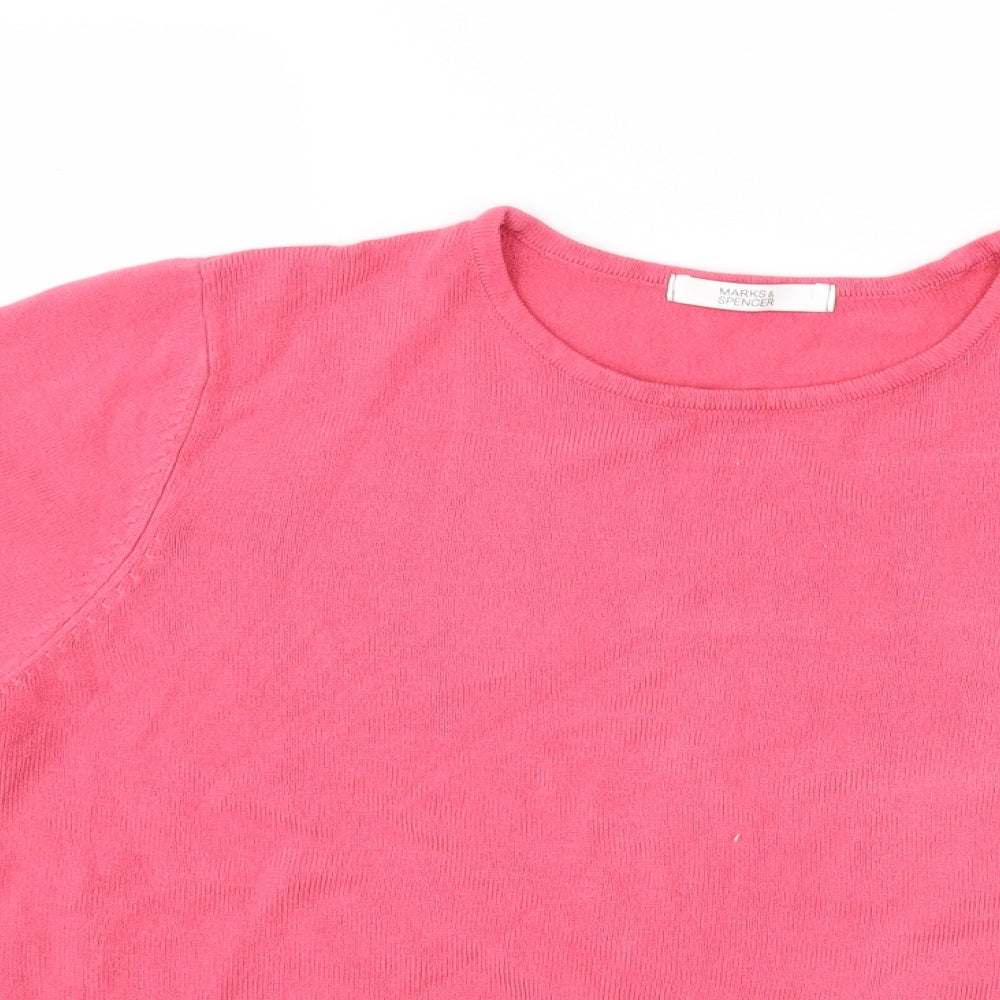 Marks and Spencer Womens Pink   Basic T-Shirt Size 12