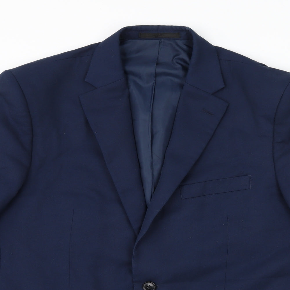 moss Mens Blue   Jacket Suit Jacket Size 40