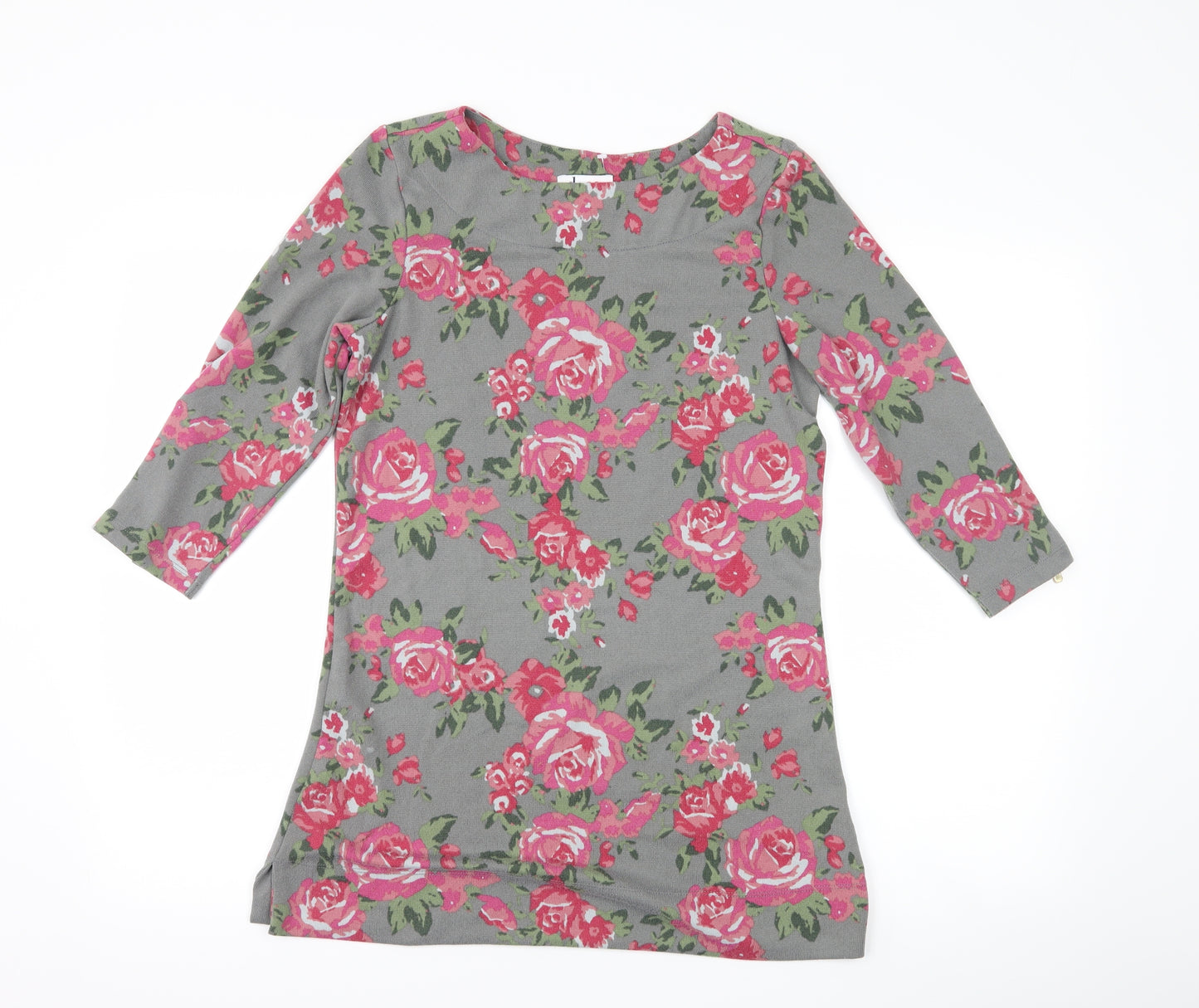 D&Co. Womens Grey Floral  Jumper Dress  Size XS