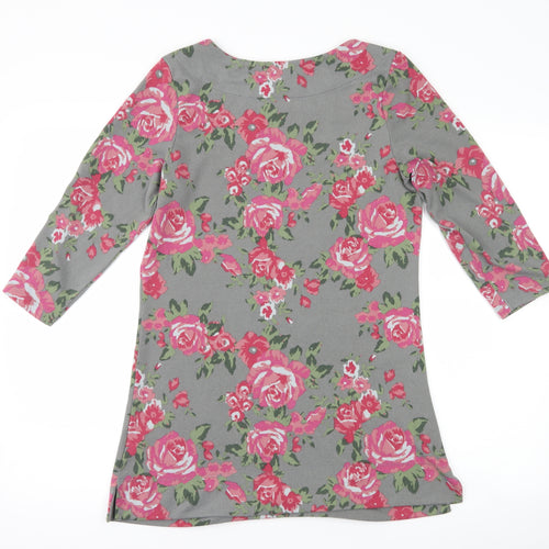 D&Co. Womens Grey Floral  Jumper Dress  Size XS
