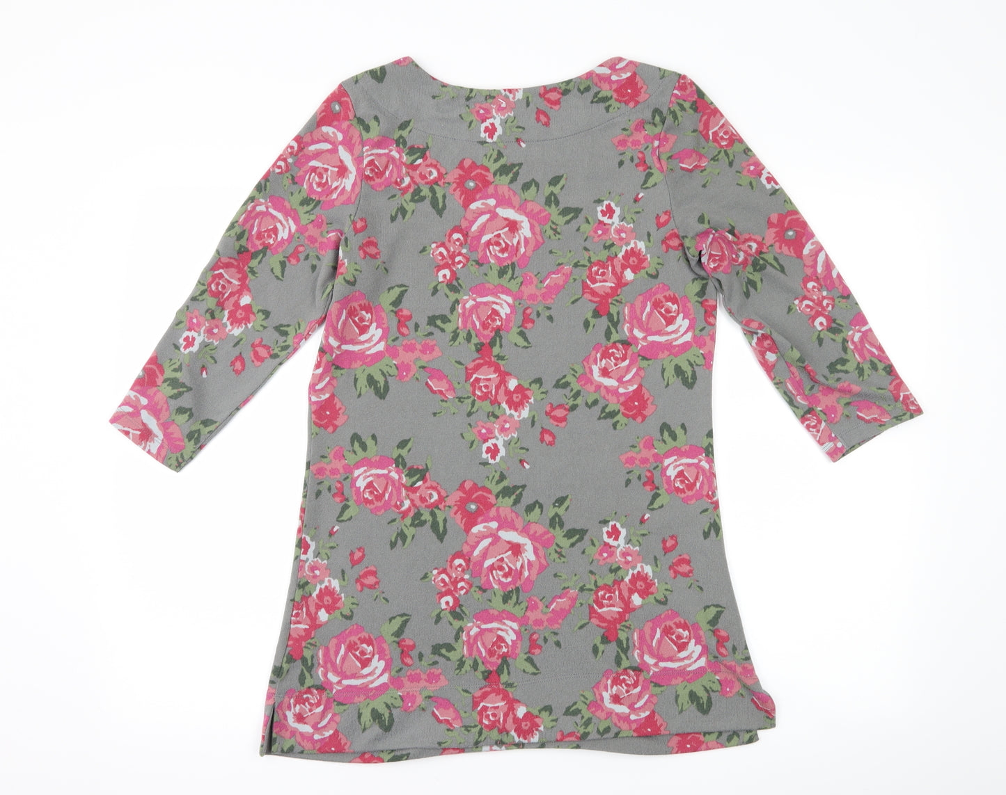 D&Co. Womens Grey Floral  Jumper Dress  Size XS