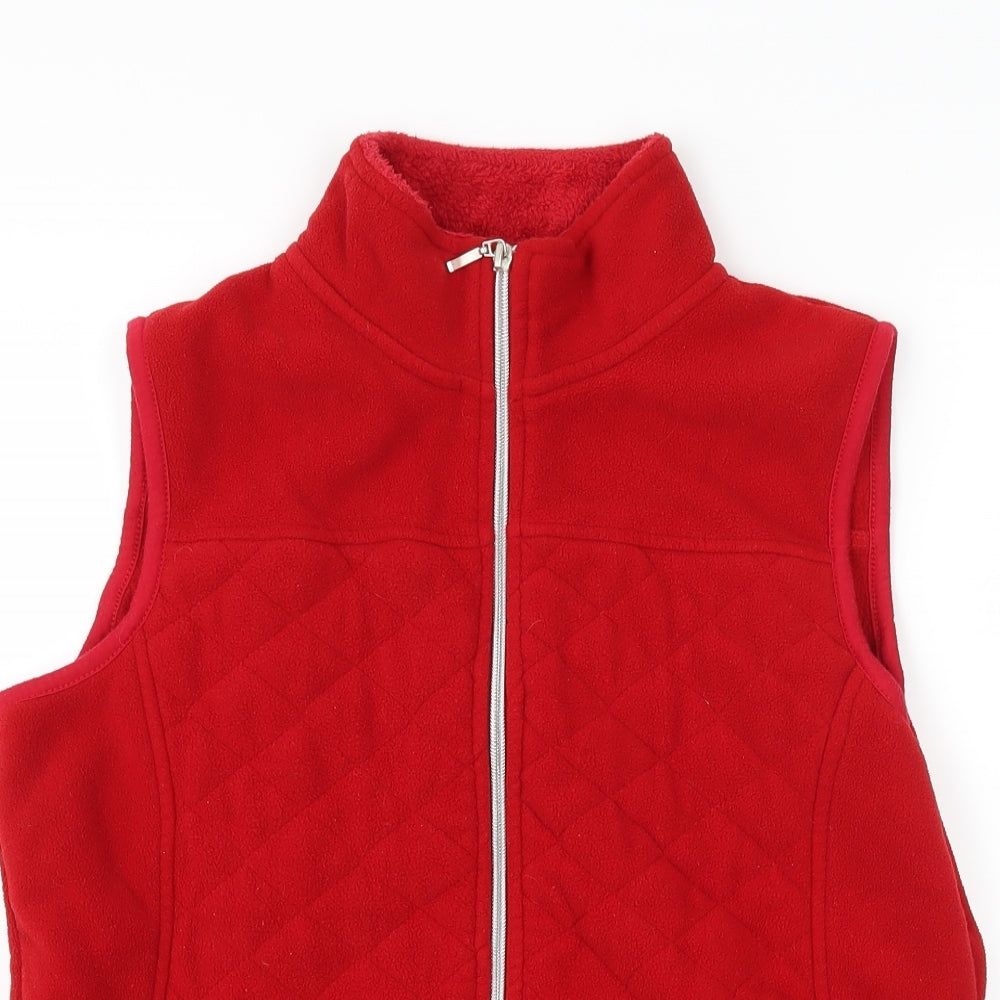 BM collection Womens Red  Fleece Gilet Coat Size 10