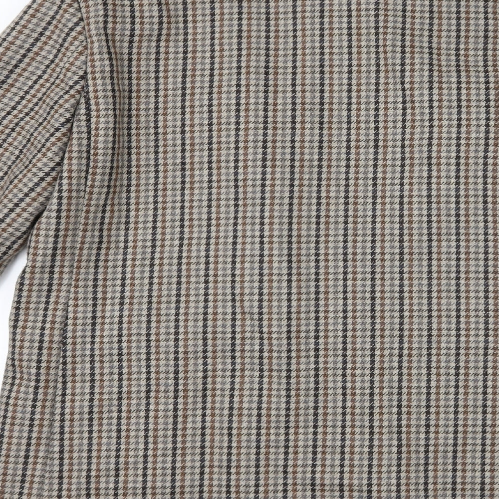 Primark Womens Brown Houndstooth  Overcoat Coat Size 8