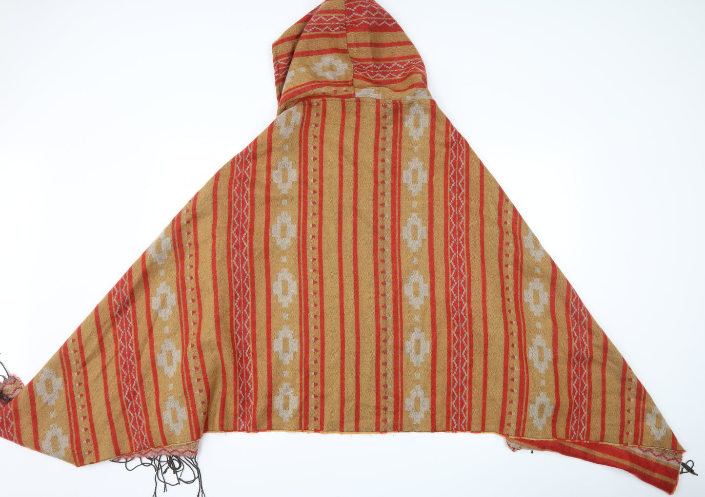 Topshop Womens Red Geometric  Cape Jumper One Size