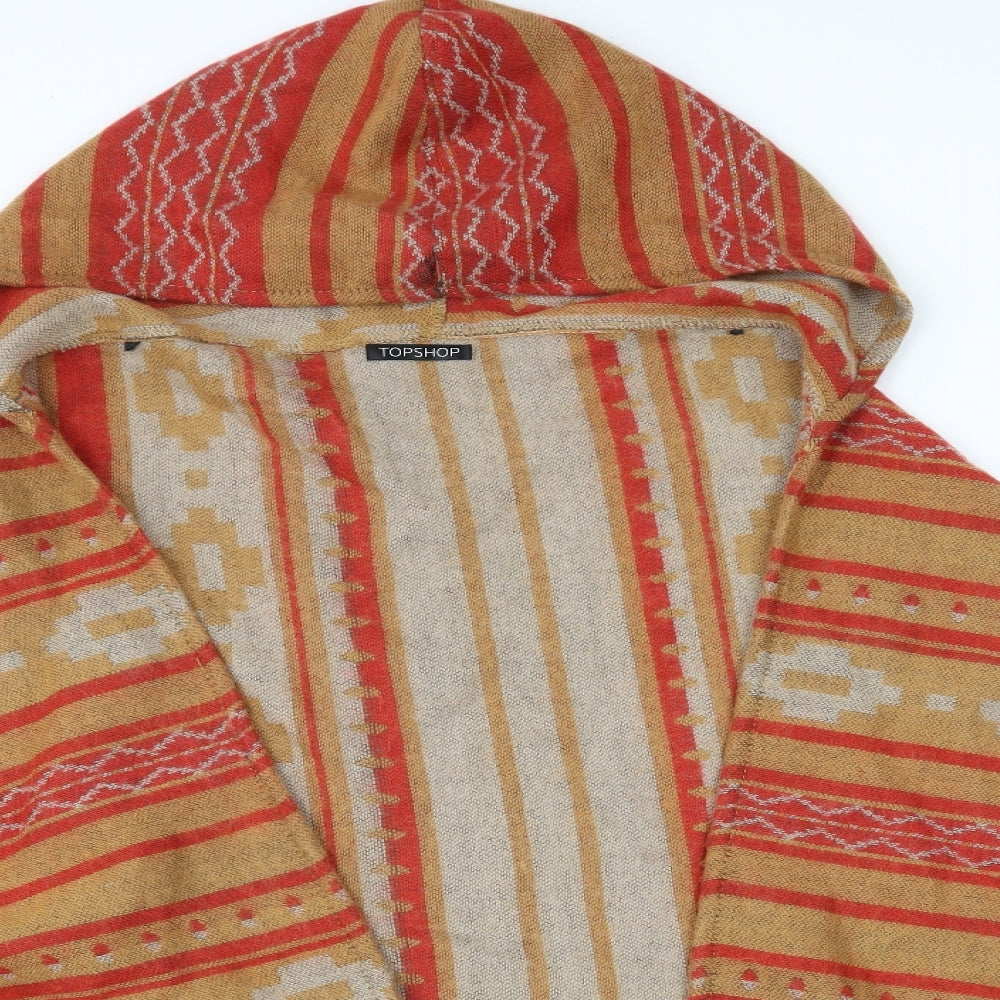 Topshop Womens Red Geometric  Cape Jumper One Size
