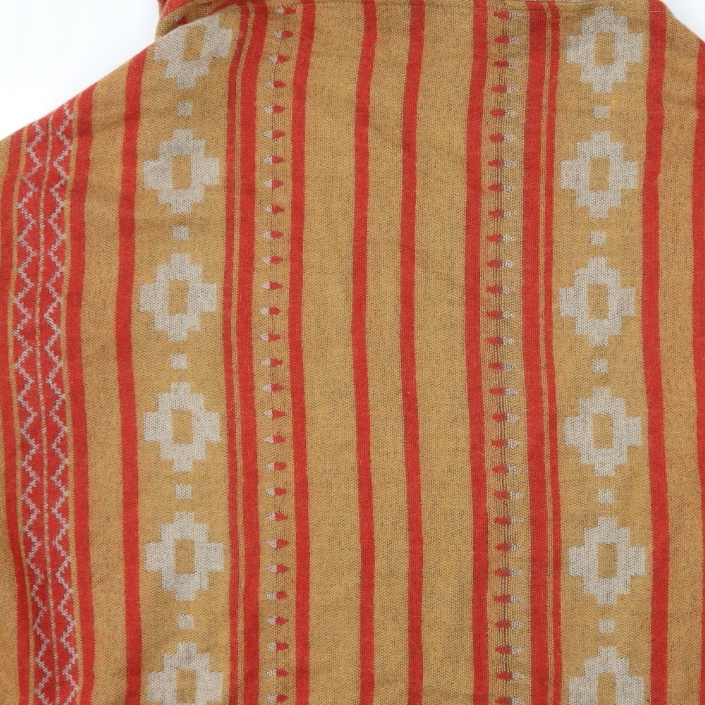 Topshop Womens Red Geometric  Cape Jumper One Size