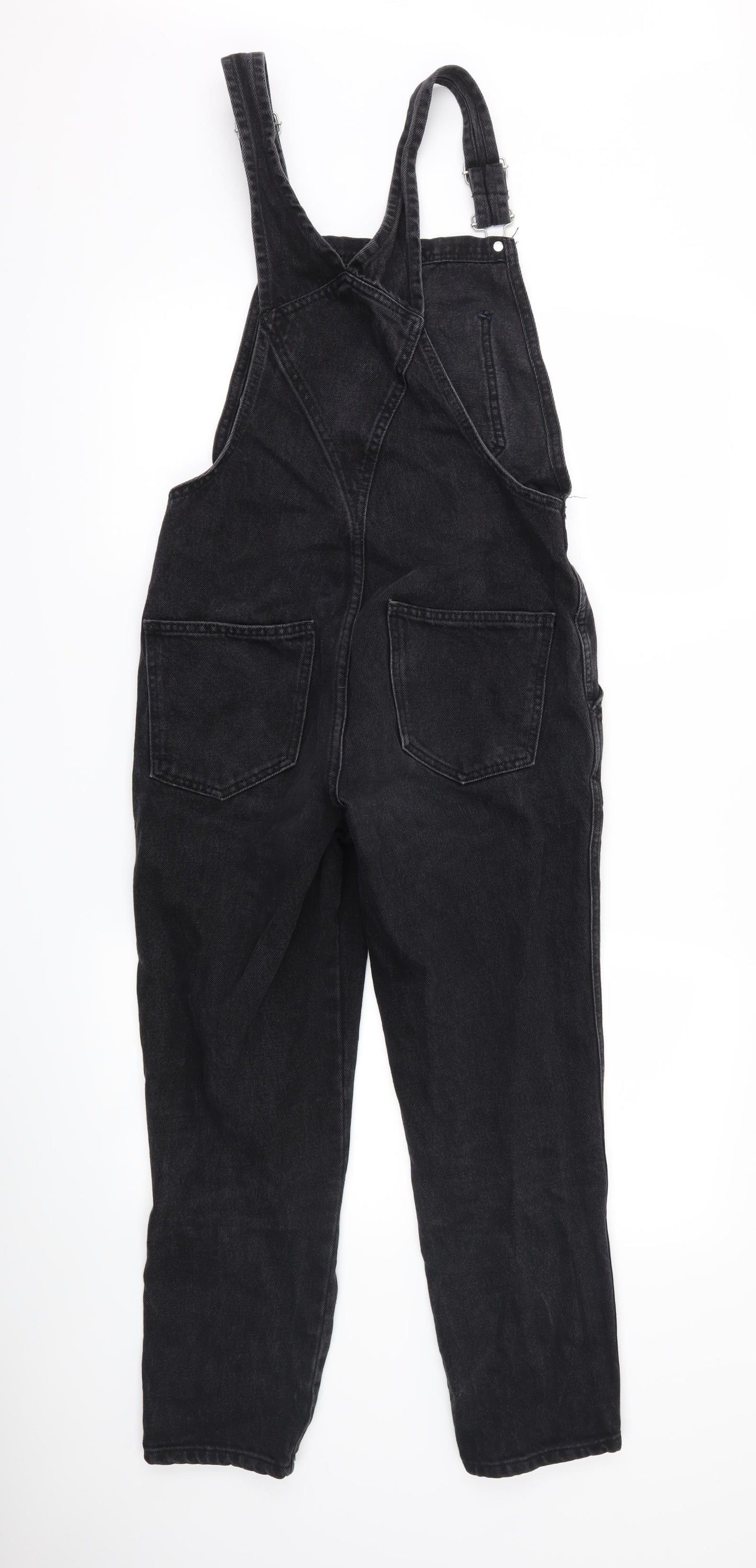 Topshop Womens Black  Denim Dungaree One-Piece Size 8