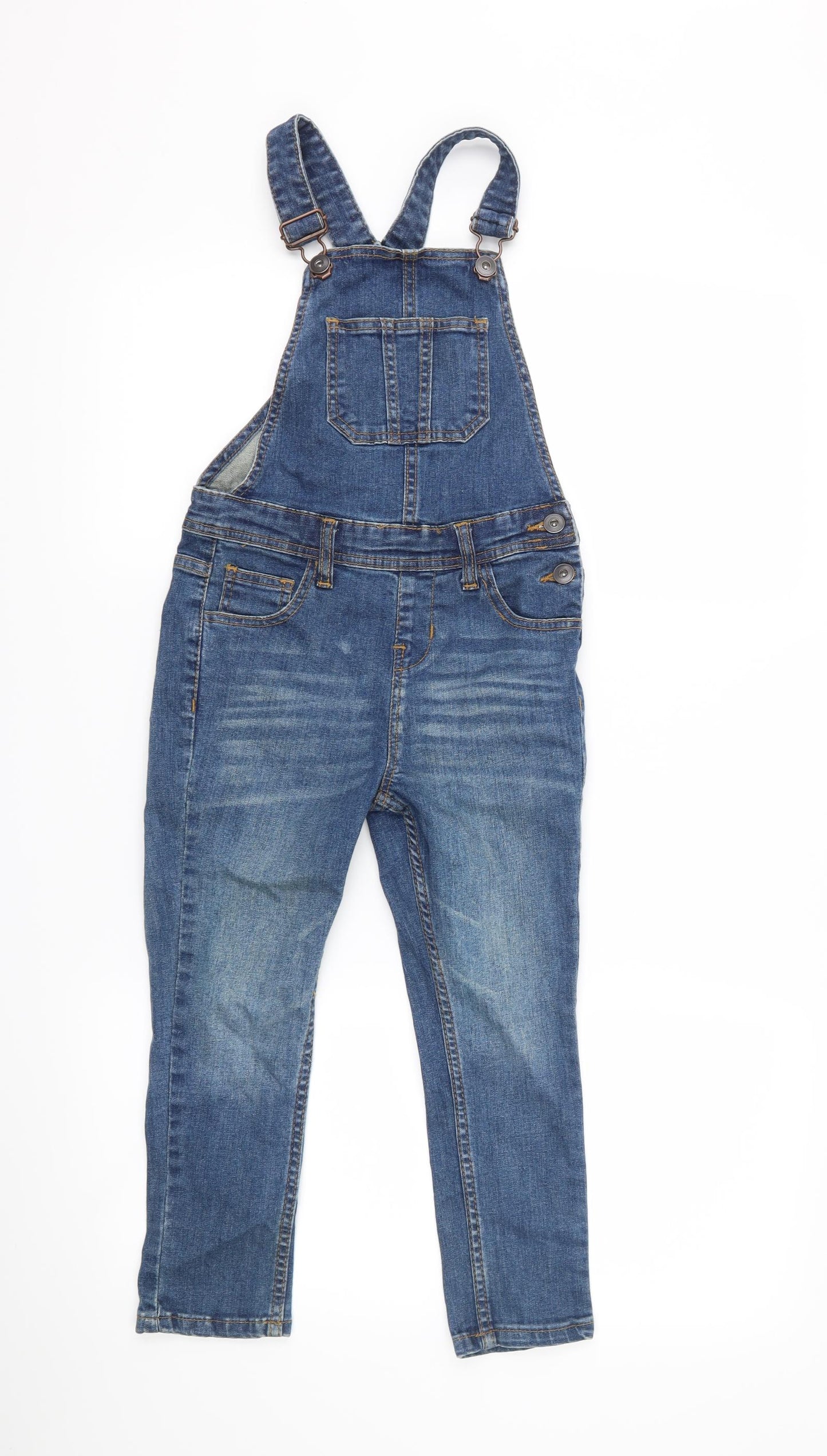 John Lewis Girls Blue  Denim Dungaree One-Piece Size 6 Years