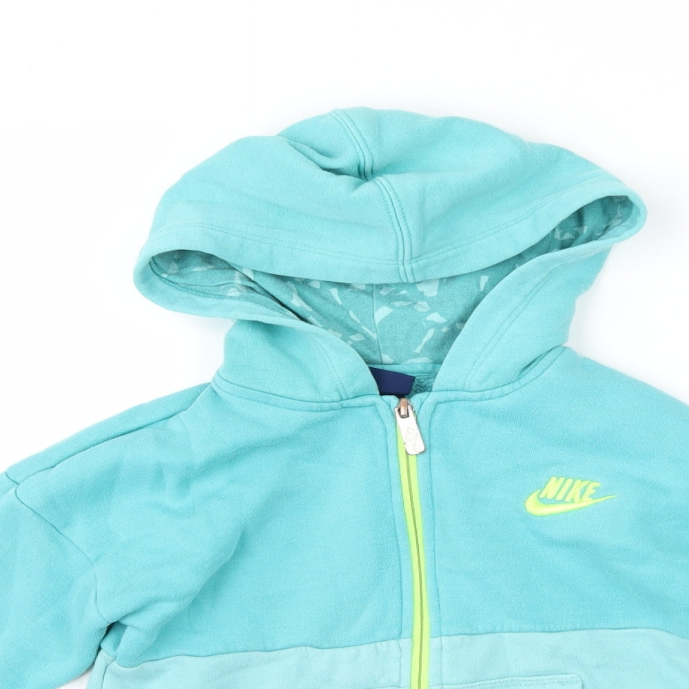 Nike Girls Blue   Full Zip Hoodie Size 6-7 Years
