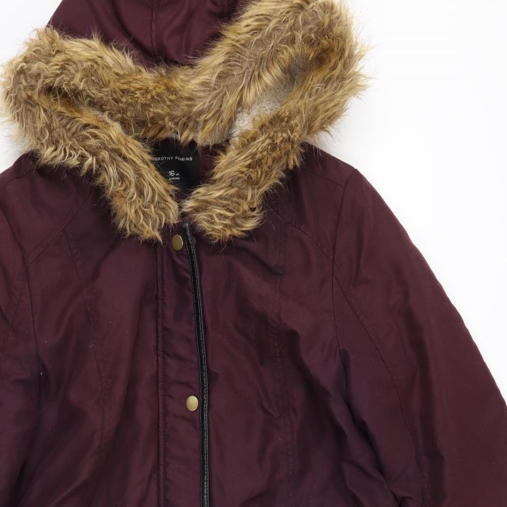Dorothy Perkins Womens Purple   Parka Coat Size 16