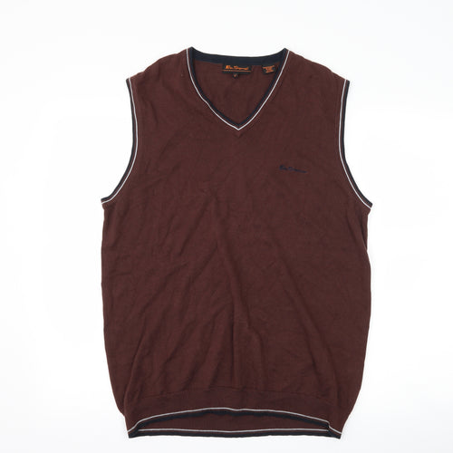 Ben Sherman Mens Brown   Vest Jumper Size XL