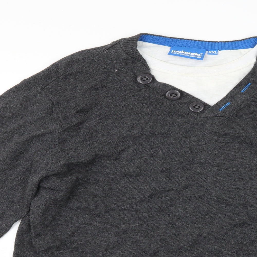 McKenzie Mens Grey   Pullover Jumper Size 2XL